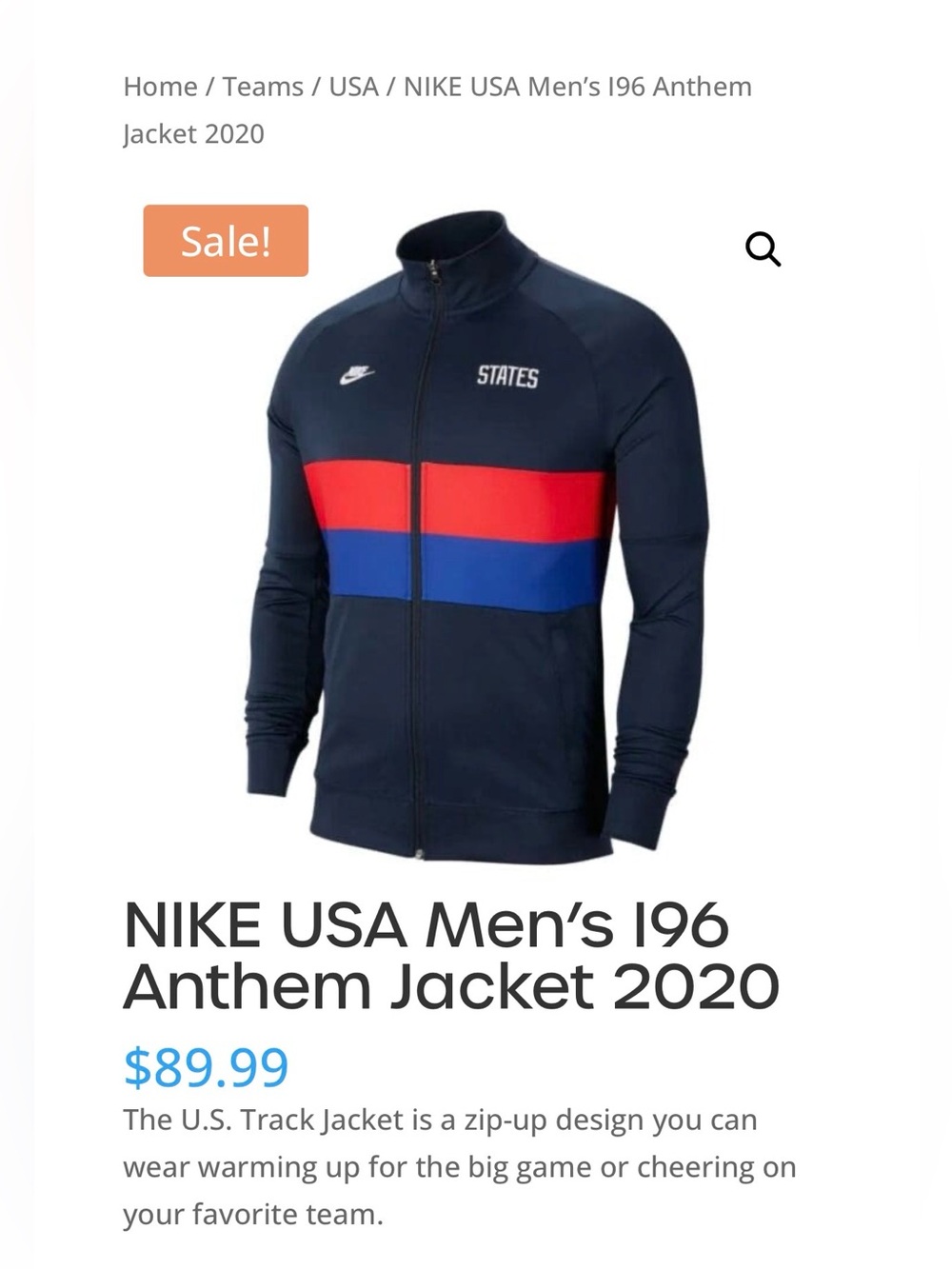 Nike USA Men's I96 Anthem Track Jacket - Picture 9 of 9